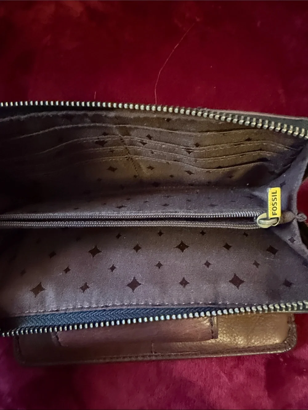 Fossil Explorer Brown Leather Clutch Wallet Vintage Leather